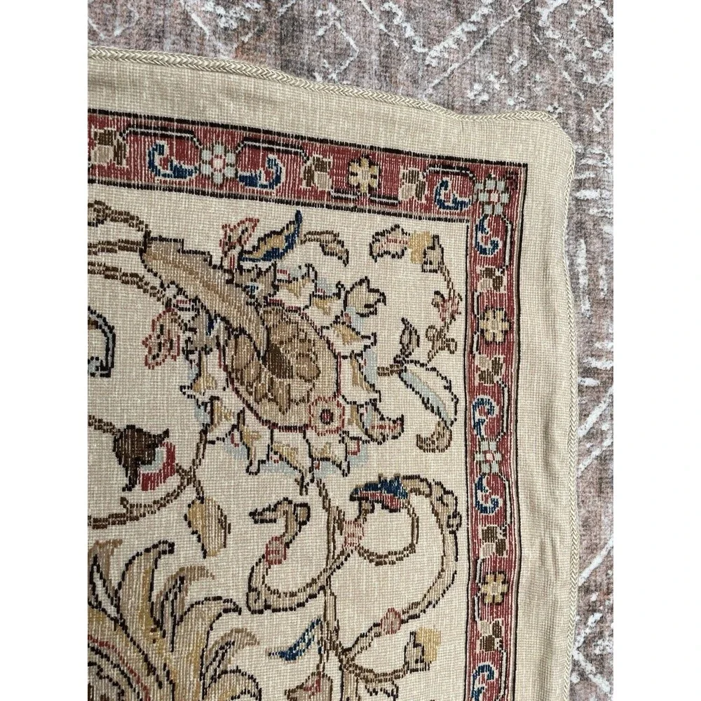 (1) Rare Ralph Lauren Northern Cape Tapestry Pillow Sham Double Sided Zip Cotton